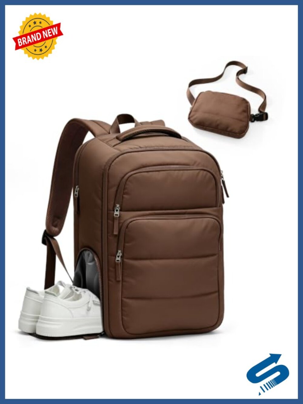 Water Resistant 35L Travel Backpack Fits 17.3" Laptop Carry On Gym Backpack